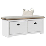 vidaXL BODO Halbank 114x40x45 cm Wit/Bruin - 54% Korting!