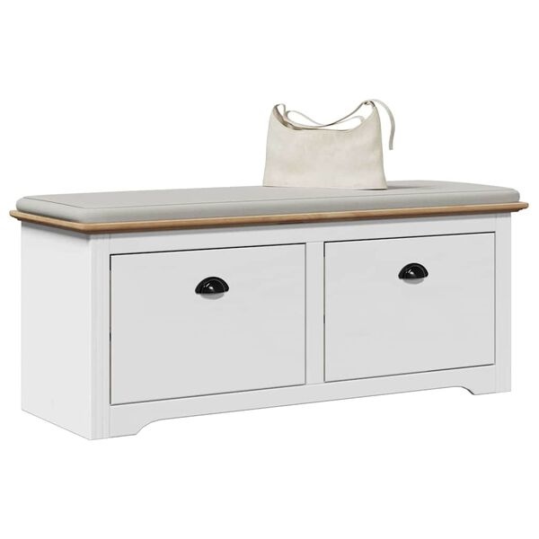 vidaXL BODO Halbank 114x40x45 cm Wit/Bruin - 54% Korting!