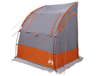 vidaXL Tent Grijs en Oranje en Zwart 194 x 180 x 210 cm Polyester