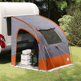 vidaXL Tent Grijs en Oranje en Zwart 194 x 180 x 210 cm Polyester