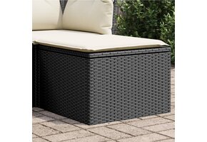 vidaXL Tuinkruk met kussen - Poly Rattan Zwart - 55x55x37 cm - 57% Korting