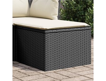 vidaXL Tuinkruk met kussen 55x55x37 cm poly rattan zwart