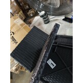 vidaXL Tuinkruk met kussen 55x55x37 cm poly rattan zwart