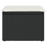 vidaXL Tuinkruk met kussen 55x55x37 cm poly rattan zwart