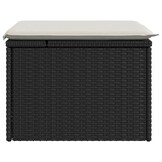 vidaXL Tuinkruk met kussen 55x55x37 cm poly rattan zwart