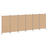 vidaXL 6-Panelen Kamerscherm Beige 520 x 180 cm Stof