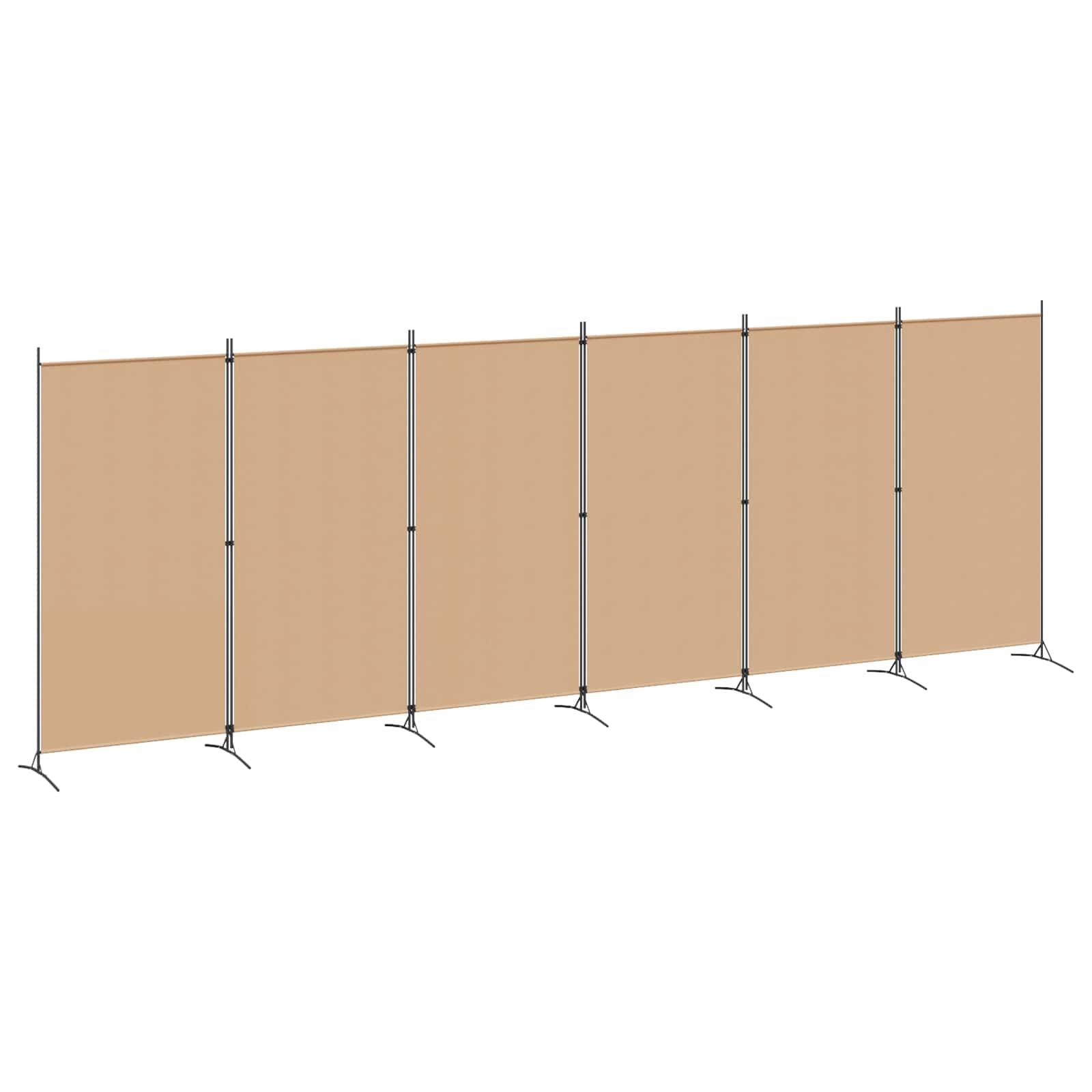 vidaXL 6-Panelen Kamerscherm Beige 520 x 180 cm Stof