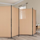 vidaXL 6-Panelen Kamerscherm Beige 520 x 180 cm Stof