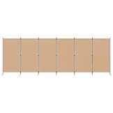 vidaXL 6-Panelen Kamerscherm Beige 520 x 180 cm Stof