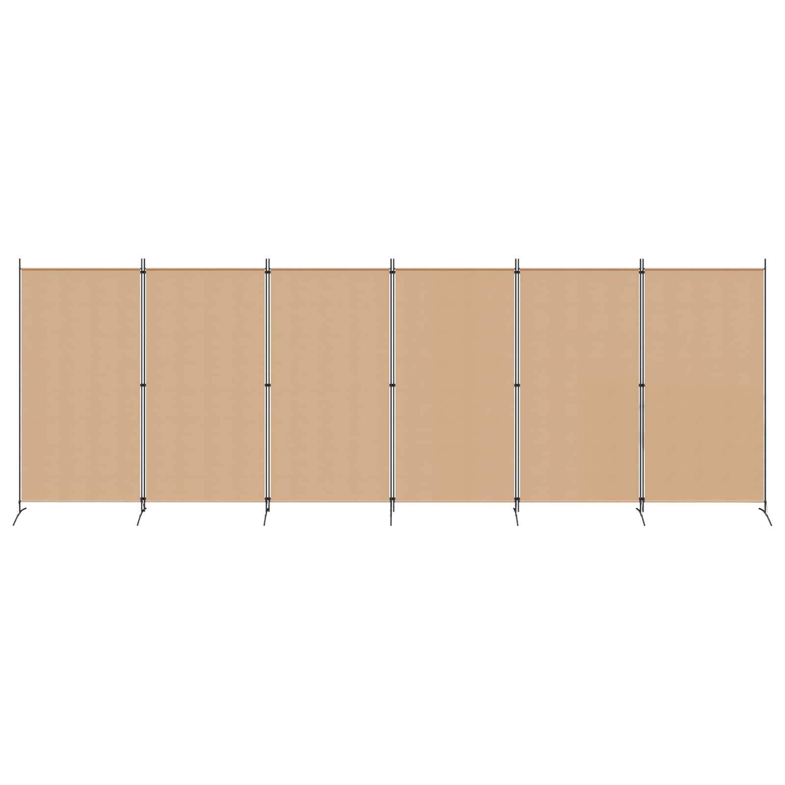 vidaXL 6-Panelen Kamerscherm Beige 520 x 180 cm Stof