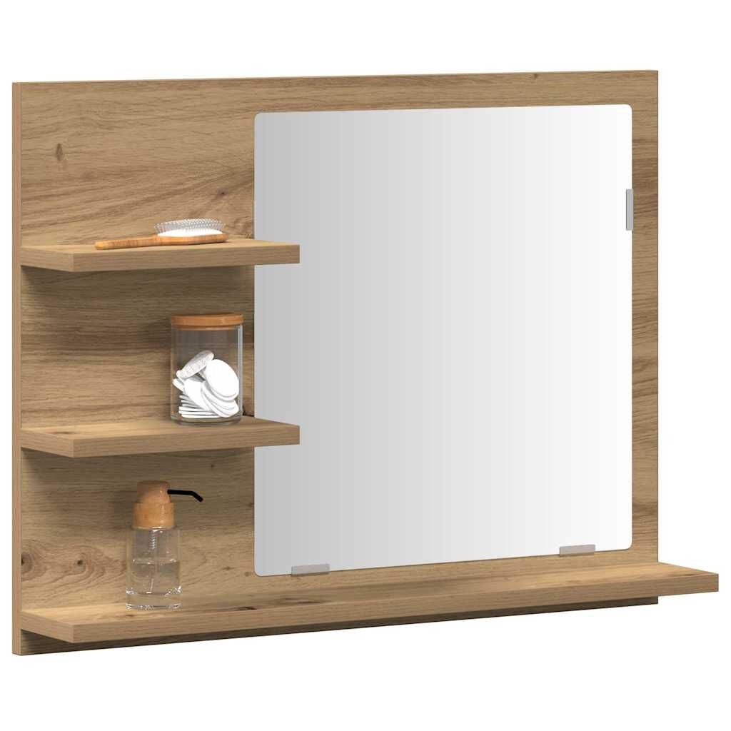 vidaXL Badkamerspiegelkast 60x10,5x45 cm artisanaal eikenkleurig