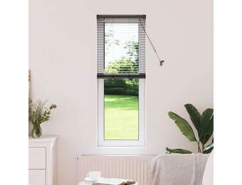 vidaXL Raamblind met gordijnen Zwart Aluminium