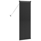 vidaXL Raamblind met gordijnen Zwart Aluminium