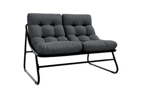 VidaXL Tuinset met Kussen Zwart 110x80x71 cm Metaal - 35% Korting