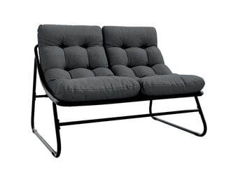 vidaXL Tuinmeubelen met kussen Zwart 110 x 80 x 71 cm Metaal