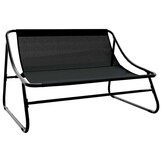 vidaXL Tuinmeubelen met kussen Zwart 110 x 80 x 71 cm Metaal