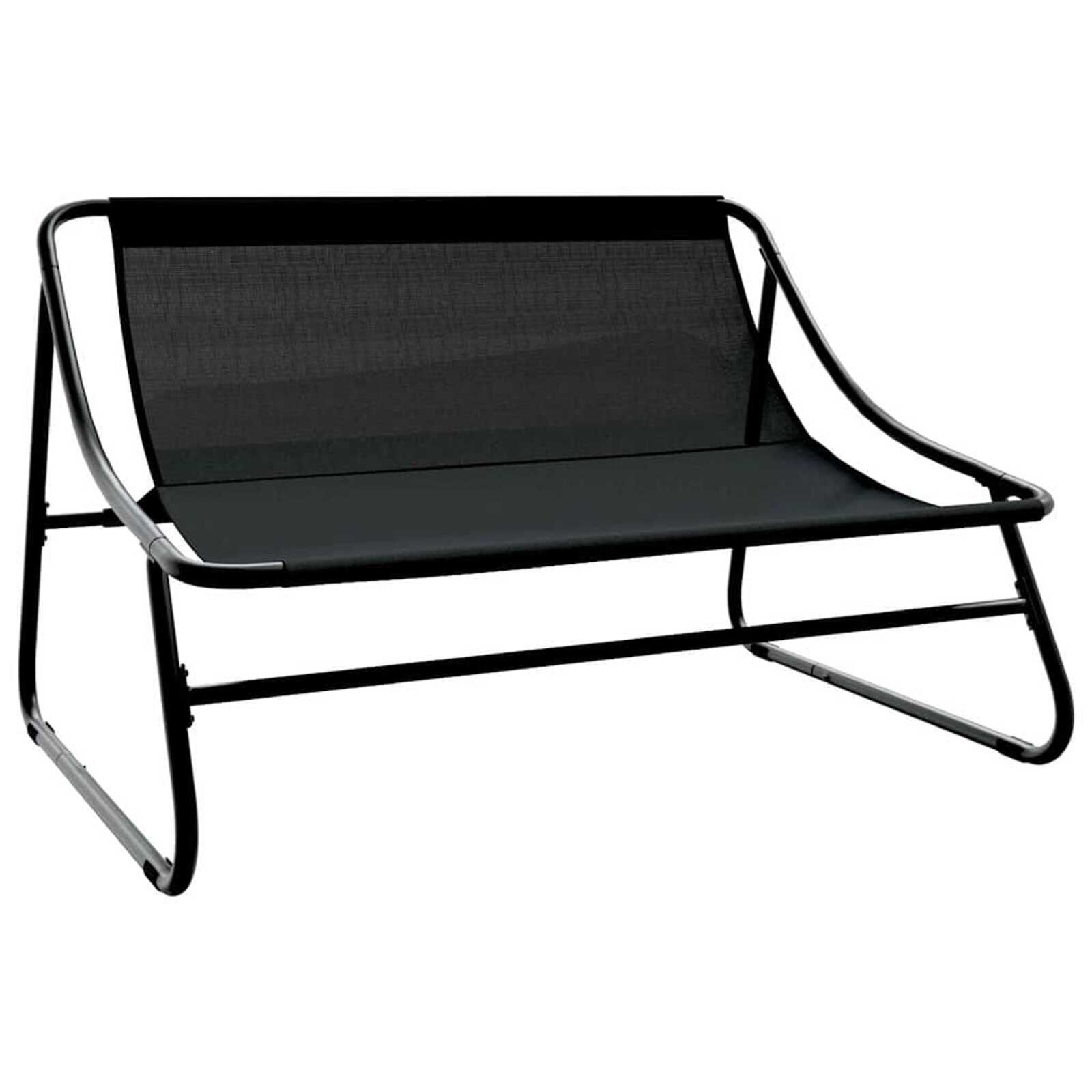 vidaXL Tuinmeubelen met kussen Zwart 110 x 80 x 71 cm Metaal