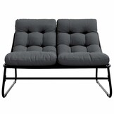 vidaXL Tuinmeubelen met kussen Zwart 110 x 80 x 71 cm Metaal