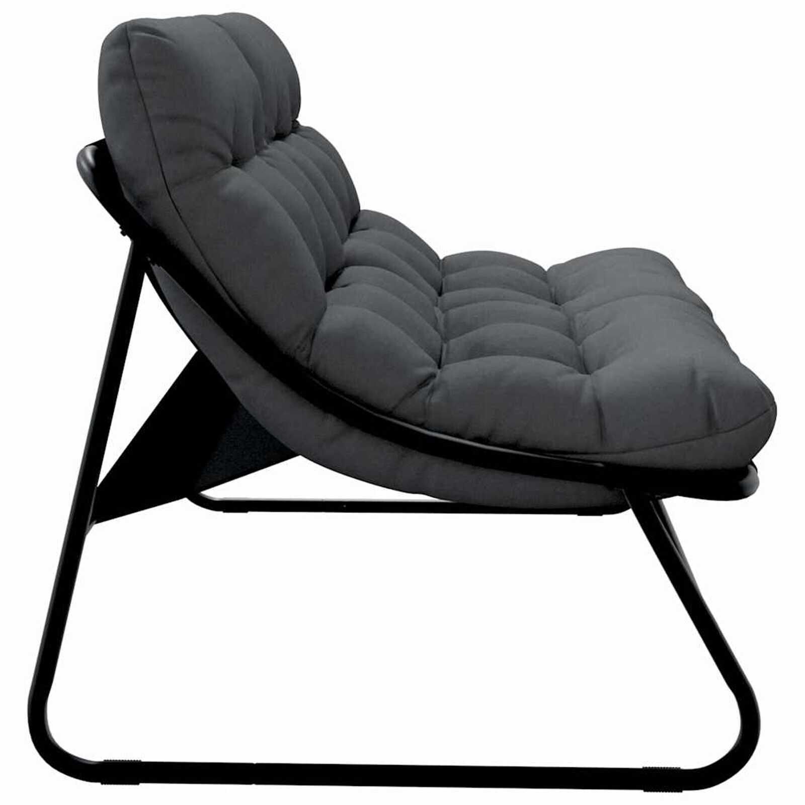 vidaXL Tuinmeubelen met kussen Zwart 110 x 80 x 71 cm Metaal