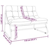 vidaXL Tuinmeubelen met kussen Zwart 110 x 80 x 71 cm Metaal