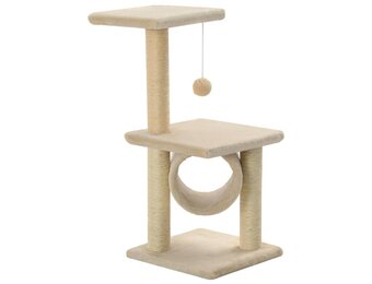 vidaXL Kattenkrabpaal met sisal krabpalen 65 cm beige