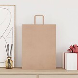 vidaXL Papieren kraftzakken 250 st met hengsels 32x12x42 cm bruin
