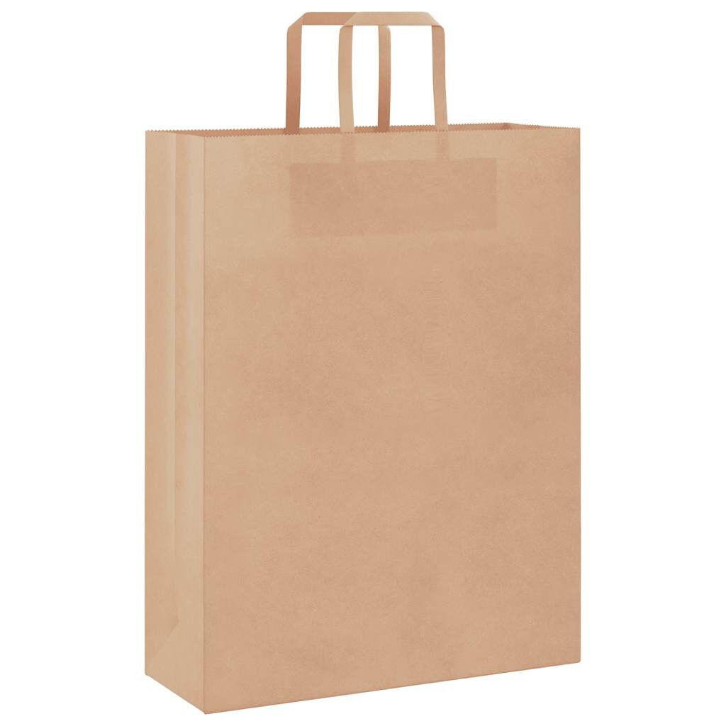 vidaXL Papieren kraftzakken 250 st met hengsels 32x12x42 cm bruin