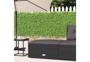Voetensteun Poly Rattan Zwart - 33% Korting