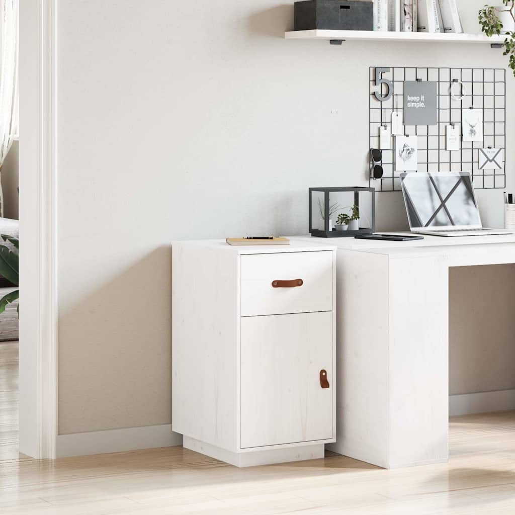 vidaXL Bureaukastje 40x50x75 cm massief grenenhout wit