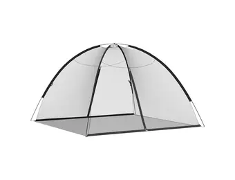 vidaXL Klamboe met deuren Mongolia 220 gaas 200x200x135 cm zwart