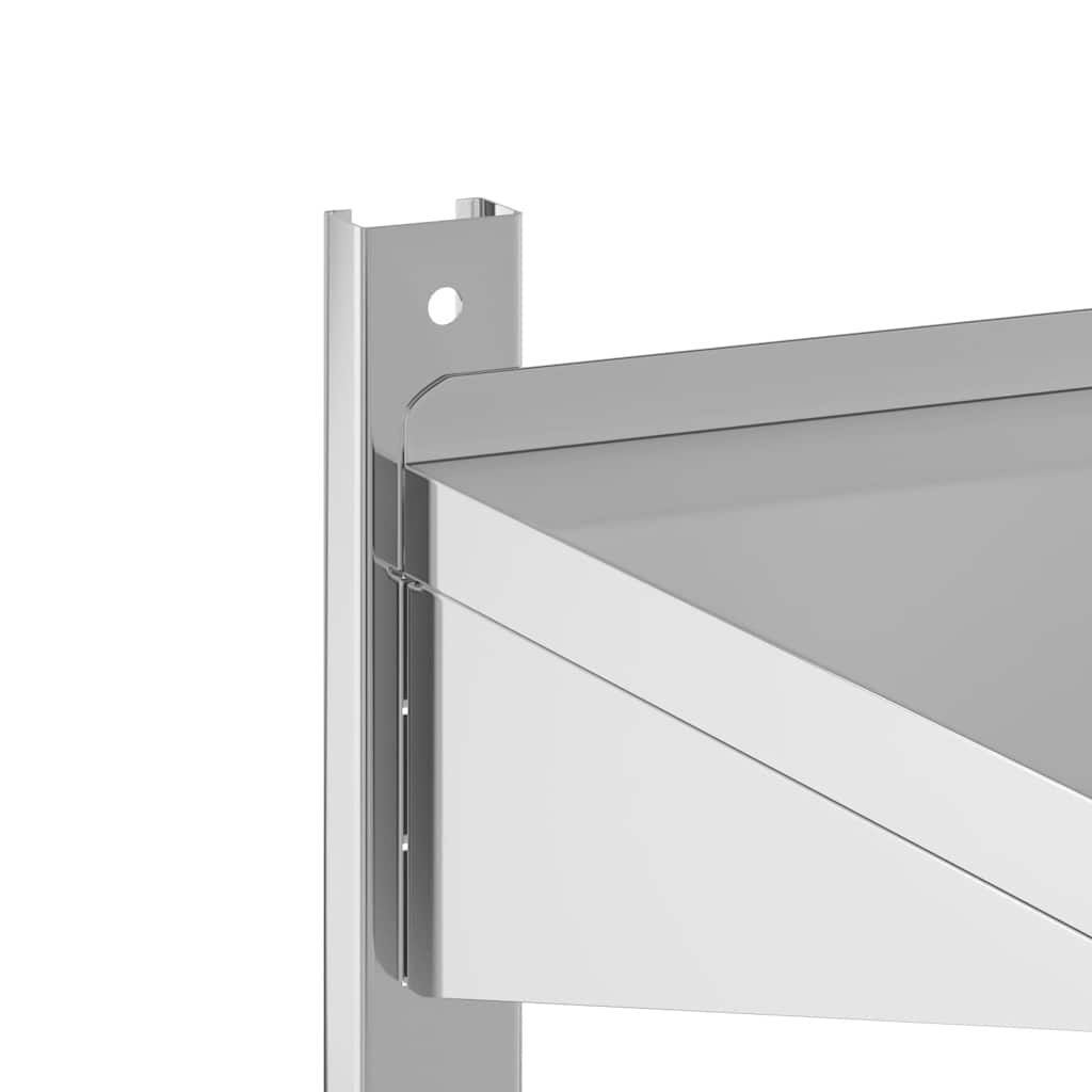 vidaXL Wandschap 2-laags 50x30x48 cm roestvrijstaal zilverkleurig