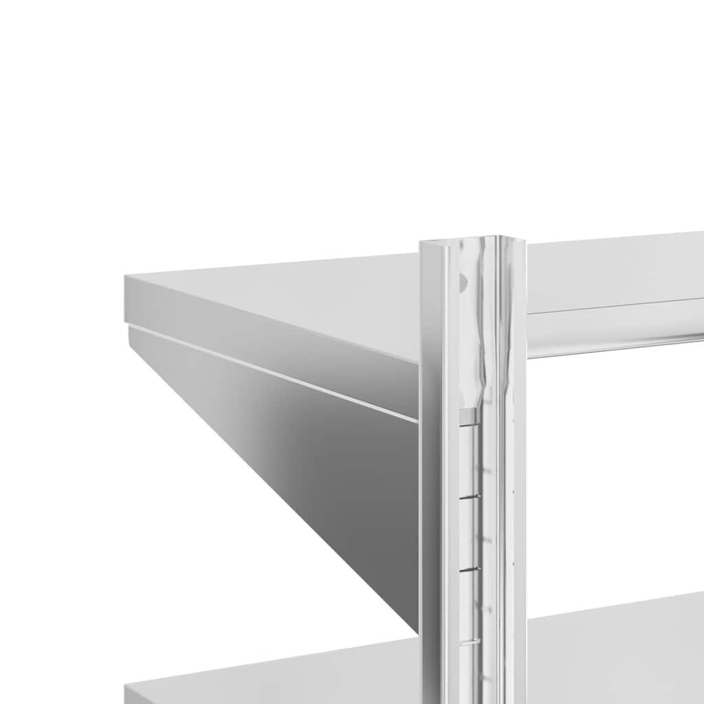 vidaXL Wandschap 2-laags 50x30x48 cm roestvrijstaal zilverkleurig