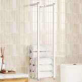 vidaXL Handdoekenrek 25x20x95 cm staal wit