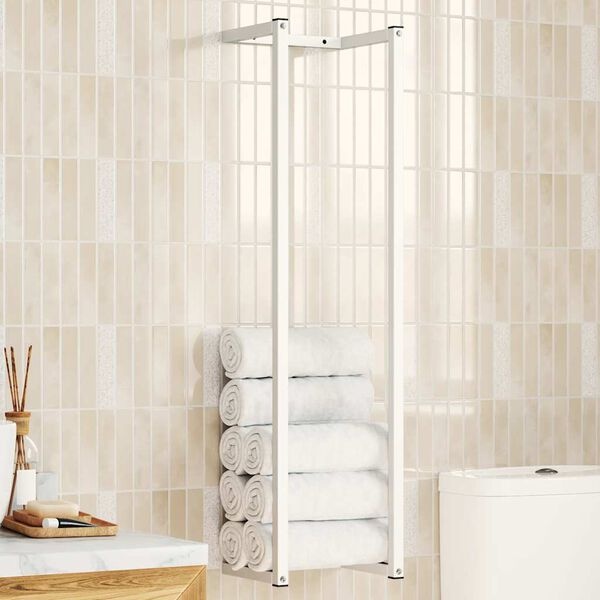 vidaXL Handdoekenrek 25x20x95 cm staal wit