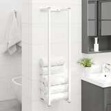 vidaXL Handdoekenrek 25x20x95 cm staal wit