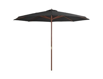 vidaXL Parasol met houten paal 350 cm antraciet