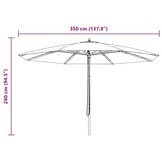 vidaXL Parasol met houten paal 350 cm antraciet
