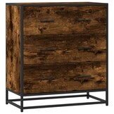 vidaXL Dressoir 68x35x76 cm bewerkt hout en metaal gerookt eiken