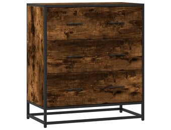 vidaXL Dressoir 68x35x76 cm bewerkt hout en metaal gerookt eiken