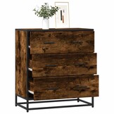vidaXL Dressoir 68x35x76 cm bewerkt hout en metaal gerookt eiken