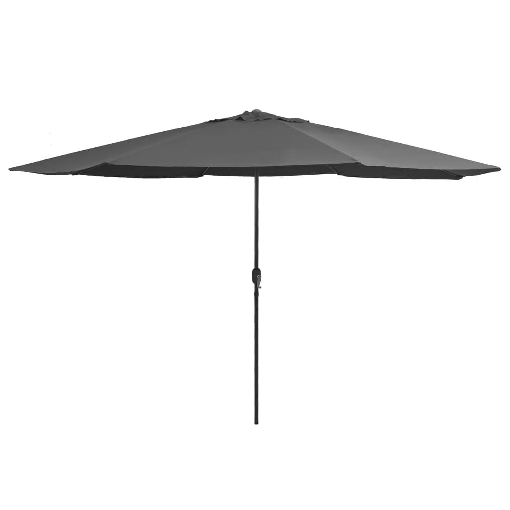 vidaXL Parasol met metalen paal 390 cm antracietkleurig