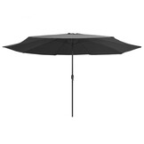vidaXL Parasol met metalen paal 390 cm antracietkleurig