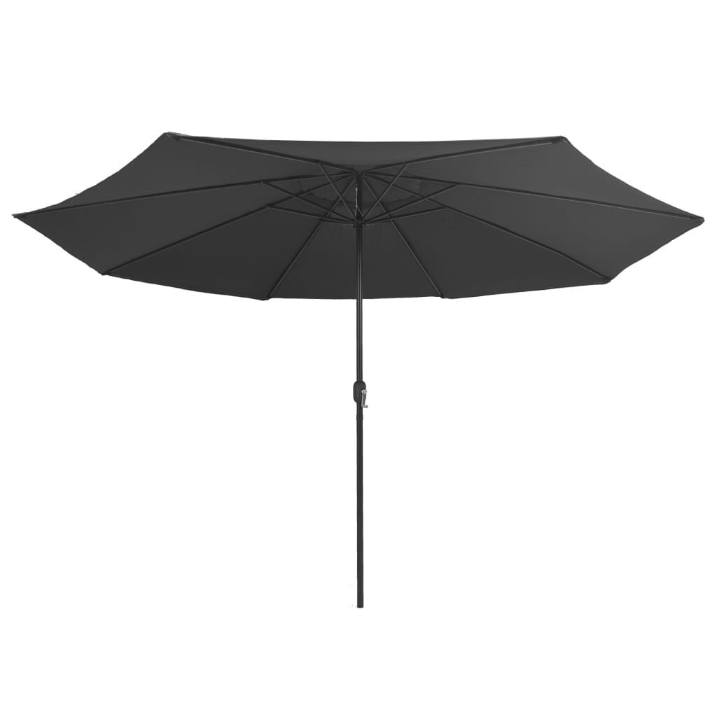 vidaXL Parasol met metalen paal 390 cm antracietkleurig