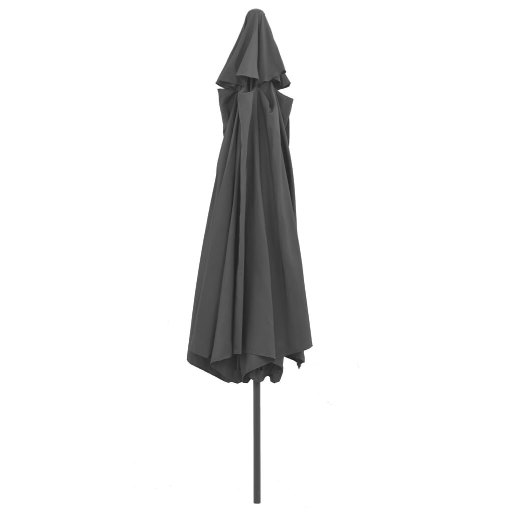 vidaXL Parasol met metalen paal 390 cm antracietkleurig