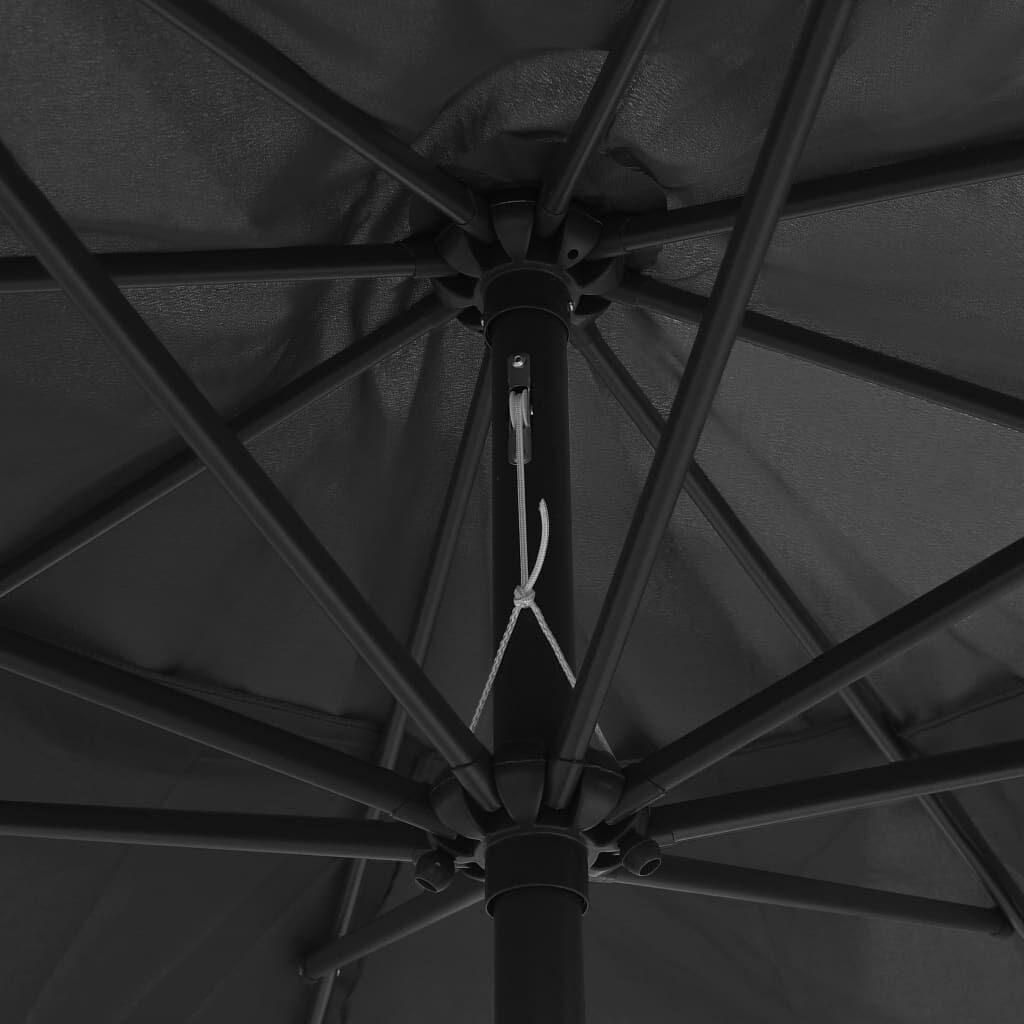 vidaXL Parasol met metalen paal 390 cm antracietkleurig