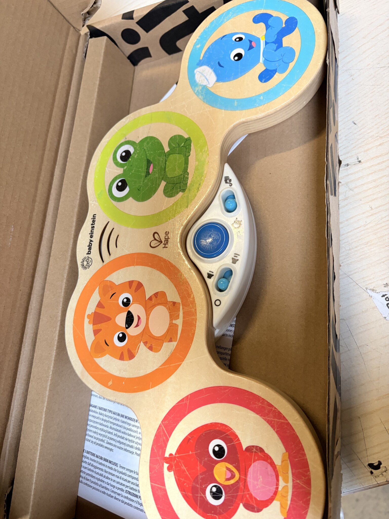Baby Einstein Hape Magic Touch Drums Muzikaal Houten Speelgoed, Vanaf 6 Maanden