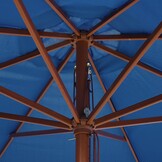 vidaXL Parasol met houten paal 350 cm blauw