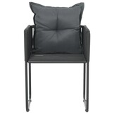 vidaXL Tuinstoelen 2 st met kussens poly rattan zwart