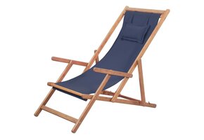 Blauwe inklapbare strandstoel - 34% korting