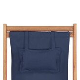 vidaXL Strandstoel inklapbaar stof en houten frame blauw